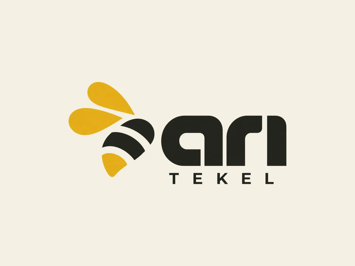 Krem zemin üzerinde Arı Tekel logosu