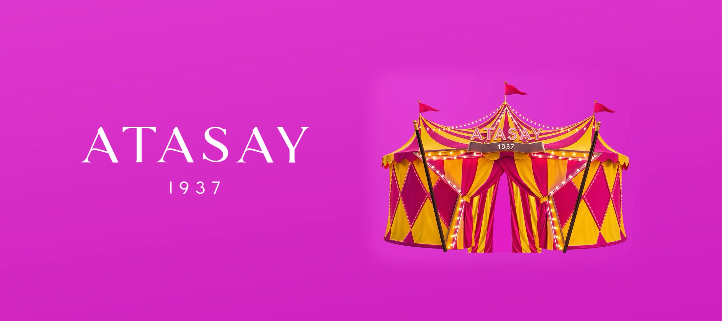 The Atasay logo and the circus tent of the 17th Golden Tent campaign
