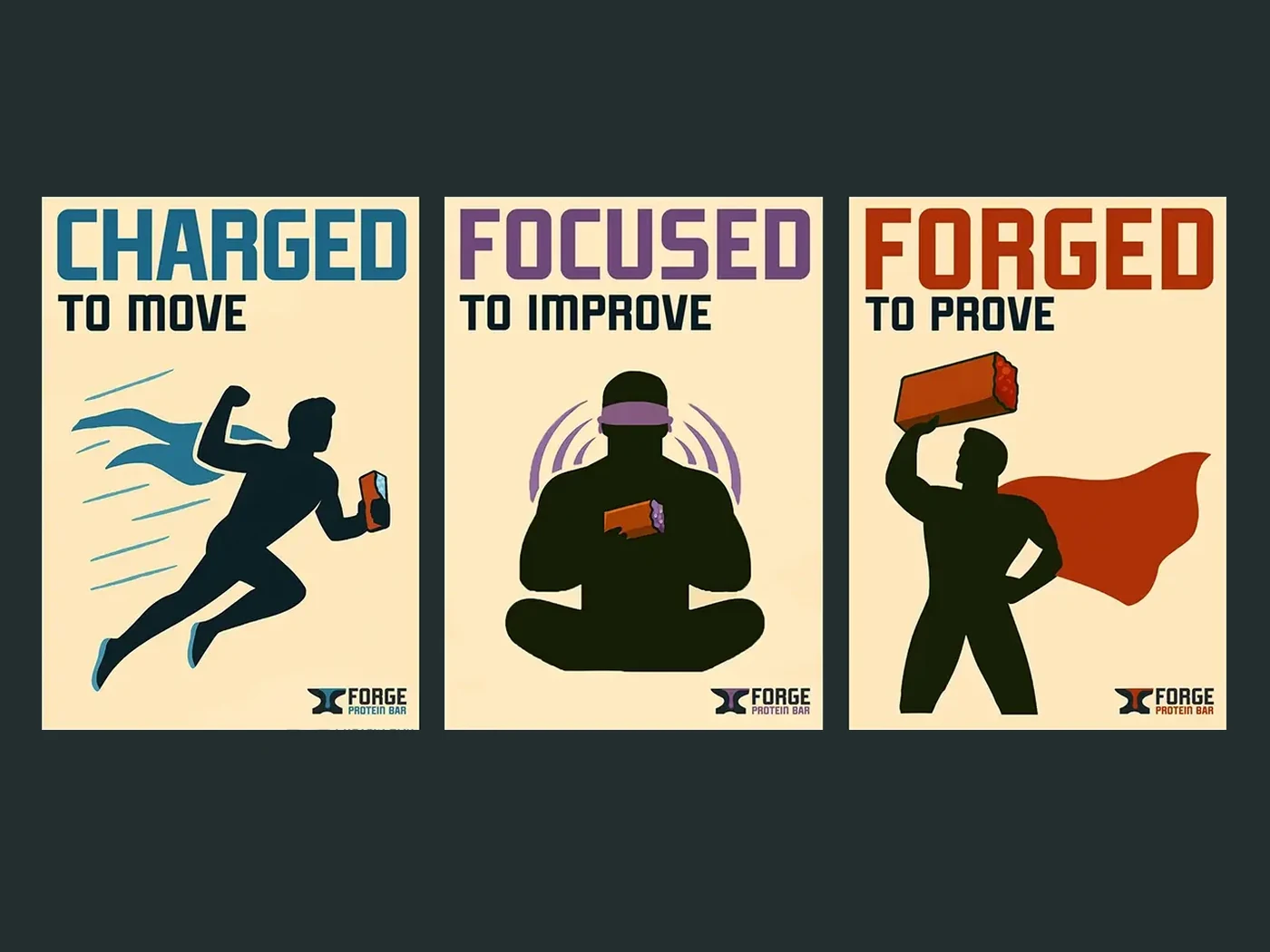 FORGE ana poster serisi: Charged to Move, Focused to Improve, Forged to Prove