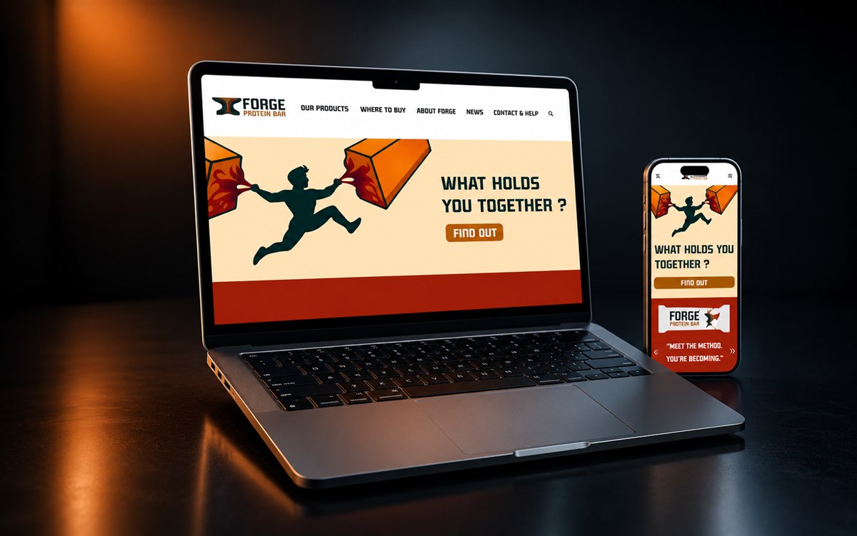 FORGE web sitesi ve mobil görünümü masaüstünde