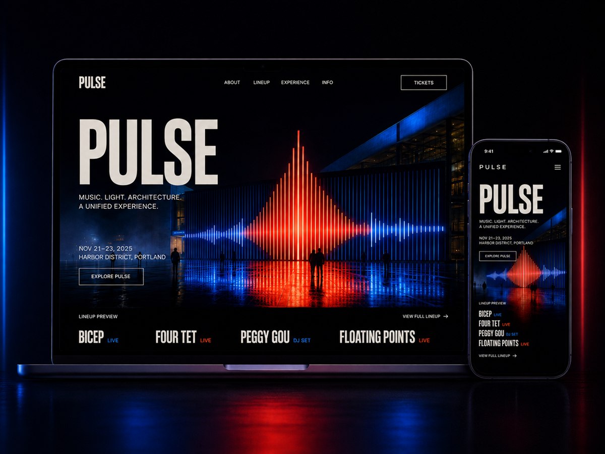 PULSE gece festivali ses dalgası ışık enstalasyonu