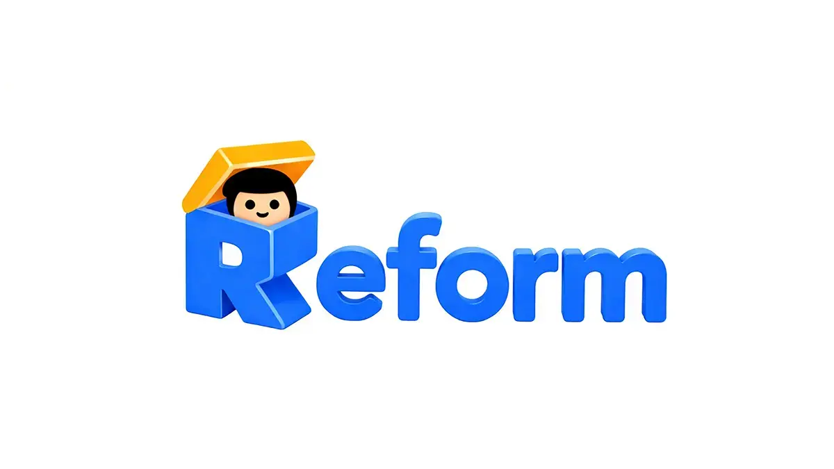 REFORM ana logosu: kutu biçimindeki R harfi ve içindeki figür